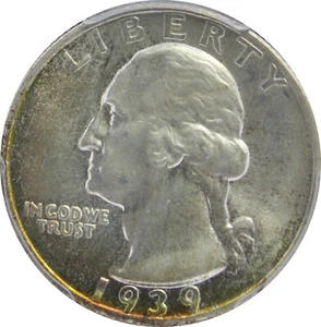1939-S MS65 Washington Quarter, CAC, PCGS 32710295 - Picture 1 of 4