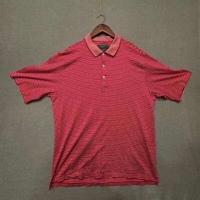 Mens Nicklaus Golf Double Mercerized Red Striped Polo Shirt Size XL - Image 1 of 4