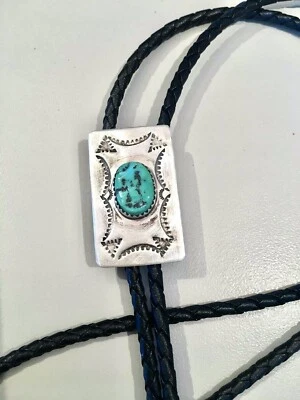 CORBATA BOLO NAVAJO VINTAGE TURQUESA Y PLATA Foto 1 de 4