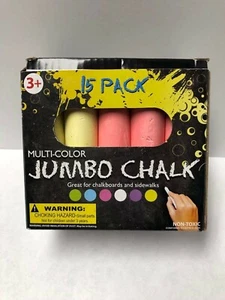 Set of 15 Multi-Color Jumbo Chalk Set Chalkboard and Sidewalk Student or Teacher - Picture 1 of 3