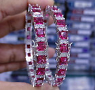 Bollywood Style Indian Silver Plated Openable Bracelet Bangles Ruby Jewelry Set