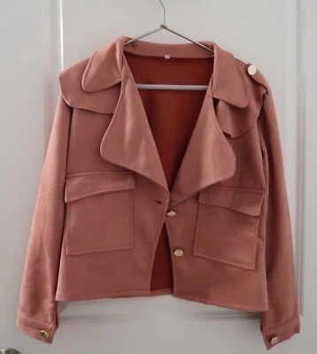 Blazer de gamuza rosa talla L Foto 1 de 2