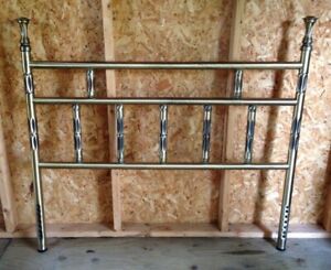 Vintage 1970s Antique Brass Finish Full Size Metal Headboard Very Nice Condition