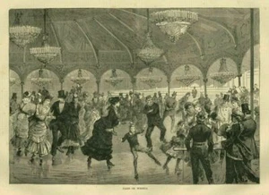 ROLLER SKATING BALL RINK PARIS ON WHEELS EARLY HEALTHFUL EXERCISE SKATING CRAZE - Picture 1 of 1