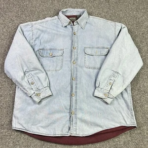 Vintage Highland Adult XL Polyester Lined Long Sleeve Denim Button Up Flannel - Picture 1 of 9