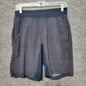 Lululemon Mens Drawstring Athletic Shorts Size Medium Navy Grey Casual Gym  - Picture 1 of 18