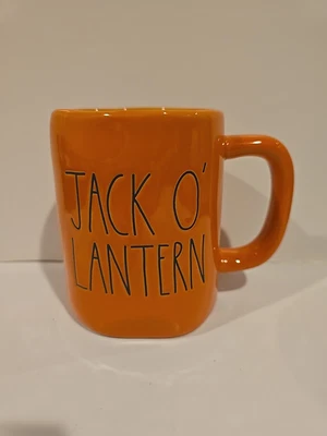 Nueva Taza Rae Dunn Artesanal Magenta Naranja JACK O' LANTERN LL Interior Amarillo Foto 1 de 4