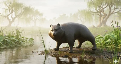 Antigua figura estatua japonesa Meiji bronce patinado Okimono Tanuki mapache perro Foto 1 de 4