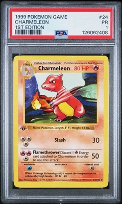 PSA 1 Charmeleon 1st Edition Shadowless Base Set 24/102 1999 Pokemon WoTC PR - Image 1 of 2