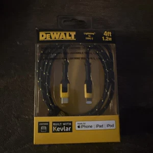 DeWalt Type C Reinforced Braided Cable For iPhone/iPad/iPod 4ft #DXMA1311357 - Picture 1 of 2