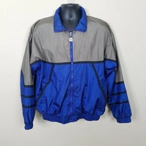Wilson Windbreaker Jacket Size Medium Color Block Blue Gray Full Front Zipper - Picture 1 of 7