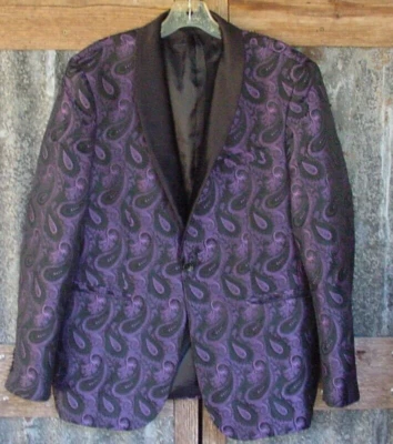 Chaqueta Blazer De Colección Coofandy Púrpura Cachemira Satén Cena Esmoquin Fumar Escenario Talla S Foto 1 de 4