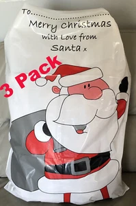 3 BOLSAS GRANDES SACOS DE SANTA REGALO NAVIDAD PADRE GIGANTE MEDIAS NIÑOS PVC - Imagen 1 de 5