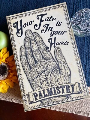 New XL Halloween Palmistry Fortune Teller Secret Stash Keepsake Book Box - 13” - Image 1 of 4