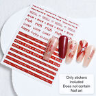 Red Nail Stickers Star Bow French Letters Manicure Decals Nail Art Decoratio _cu