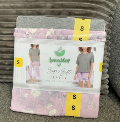 Nuevo con etiquetas Conjunto de pijama de 3 piezas Honeydew para mujer Jersey súper suave Zion Tie-Dye Foto 1 de 4