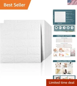 20 PCS White 3D Wall Panels, 29 sq.feet Coverage, Printable Wallpaper Sticker... - Picture 1 of 7