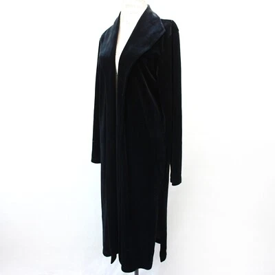 Cárdigan Chaqueta Larga Chico's Terciopelo Negro Frente Abierto Talla 2 Grande Hecho en EE. UU. Foto 1 de 4