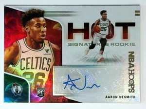 2020-21 Panini Hoops Hot Signatures novato Aaron Nesmith Celtics raro - Imagen 1 de 3