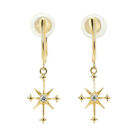 Star Jewellery K18yg Diamond Earrings 0.02ct Crossing Stars - Auth Free Shipping