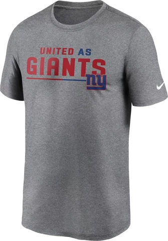 NIKE NEW YORK GIANTS NFL MEN'S DRI FIT UNITED GREY SHIRT M-L or 2XL Cover