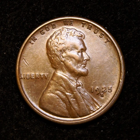1925-S Lincoln Wheat Cent  AU++ Cover