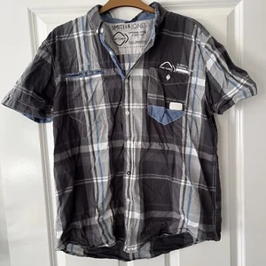 Smith & Jones Men's Shirt XL Short Sleeved Grey Checked VGC - Picture 1 of 6