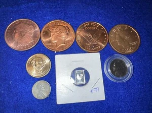 Silver Copper Steel Bullion Lot Bar Rounds Lincoln Cent War Nickel Van Buren - Picture 1 of 10