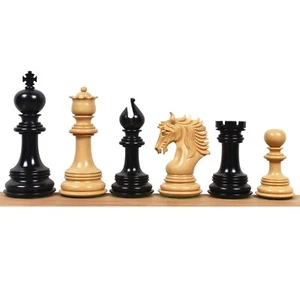 4.6" Arthur Luxury Staunton Chess Pieces Only set -Ebony wood- Triple Weighted - Picture 1 of 10