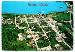 Cartolina AK Haines Alaska veduta aerea Alaska Highway vintage - Foto 1 di 3