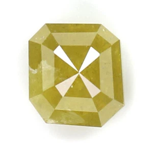 0.77 CT Natural Loose Radiant Shape Diamond Yellow Color 4.90 MM Rose Cut L6831 - Picture 1 of 8