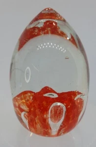 💥 Art Glass Cone Shaped Paperweight With Orange 3" x 2" FREE SHIPPING  - Picture 1 of 11