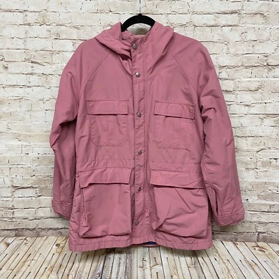 VTG LL Bean Womens Baxter State Parka Size M Long Sleeve Zip Hooded Salmon Pink - Image 1 of 4