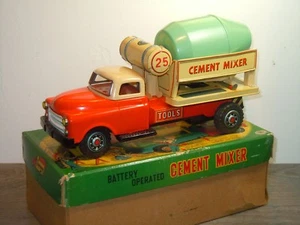 Battery Operated Cement Mixer - Modern Toys Masudaya Japan in Box *36182 - Imagen 1 de 12