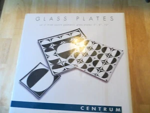 Centrum 3pc Geometric Square Glass Plates - Picture 1 of 6
