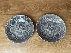 Pair of Pour La Maison Jeff Banks Bowls with Grey Swirl Pattern - Picture 1 of 9