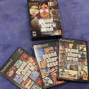 PS2 Grand Theft Auto The Trilogy Box Set San Andrea, Vice City, GTA 3 - Imagen 1 de 6