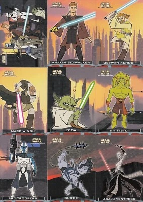 Star Wars Clone Wars filme de animação 2004 Topps conjunto completo de cartas base de 90 - Imagem 1 de 3