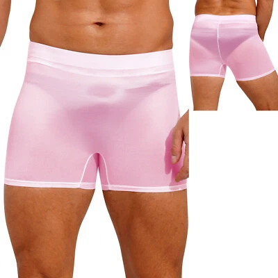 Mens Ice Silk Underwear Trunks Shorts Transparent Bikini Boxer Briefs Underpants - Image 1 of 3