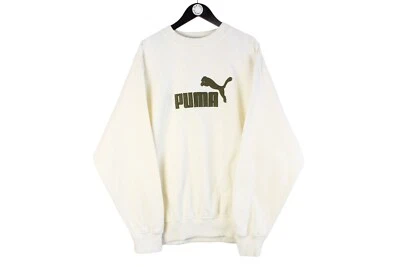 SUDADERA PUMA VINTAGE TALLA XXL beige años 90 logotipo grande retro cuello redondo jersey deportivo Foto 1 de 4