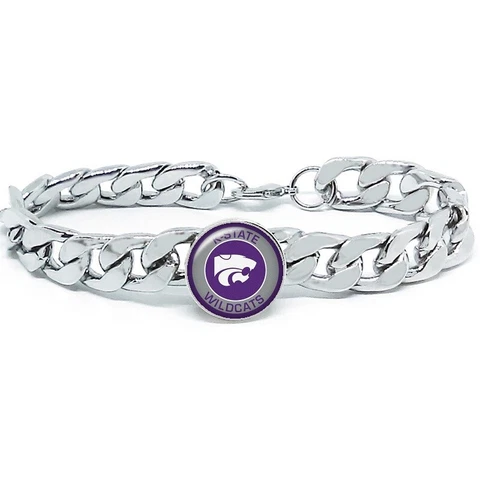 Kansas Wildcats Mens Link Chain Bracelet University State College Gift D4 Cover