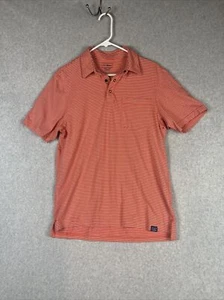 LL Bean Mens Polo Shirt Medium Orange Short Sleeve Slightly Fitted Snap Button - Picture 1 of 8