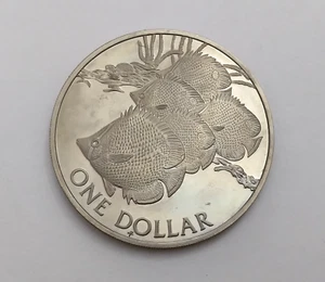1985 British Virgin Islands 1 Dollar Coin, KM47 Proof / Fish - Picture 1 of 2