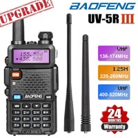 BAOFENG UV-5R III Tri-Band Walkie Talkie Long Range Two Way Ham Radio + Earpiece
