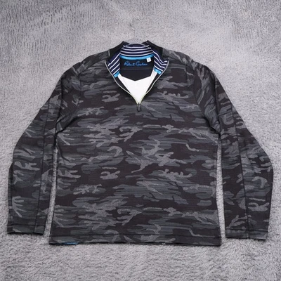 Suéter Robert Graham Para Hombre Grande Gris Camuflado Rendimiento Cuarto Cremallera Ligero Foto 1 de 4