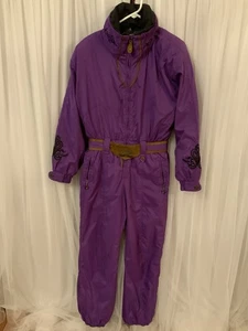 Traje de esquí vintage Obermeyer para mujer púrpura de una pieza traje de nieve bordado 10 - Imagen 1 de 24