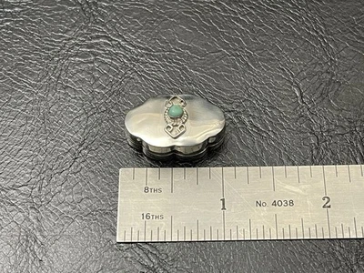 Pastillero turquesa 925 plata esterlina Icuala México nativo del suroeste vintage Foto 1 de 4