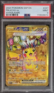 PSA 9 Pikachu ex 247/191 SV Surging Sparks Hyper Rare Mint - Picture 1 of 3