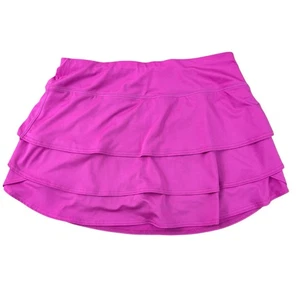 Athleta Hot Pink Swagger Skirt Size Medium Tennis Skort Lined Tiered Stretch - Picture 1 of 6