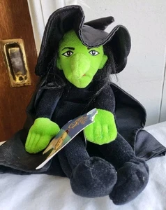 Vtg Warner Bros. Studio Wizard of Oz Wicked Witch Plush Bean Bag Toy 11" w/ Tag - Picture 1 of 15